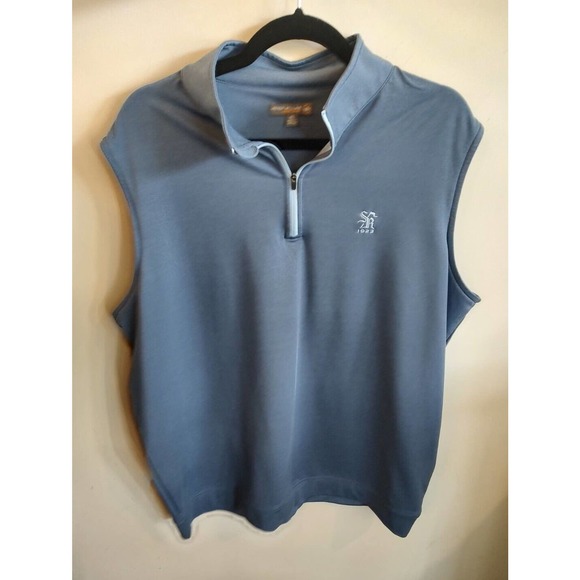 Peter Millar Blue Sleeveless Polo Shirt - Picture 1 of 11